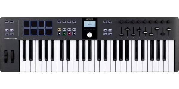 Arturia KeyLab Essential 49 MK3 Universal MIDI Controller Keyboard, Black by Arturia
