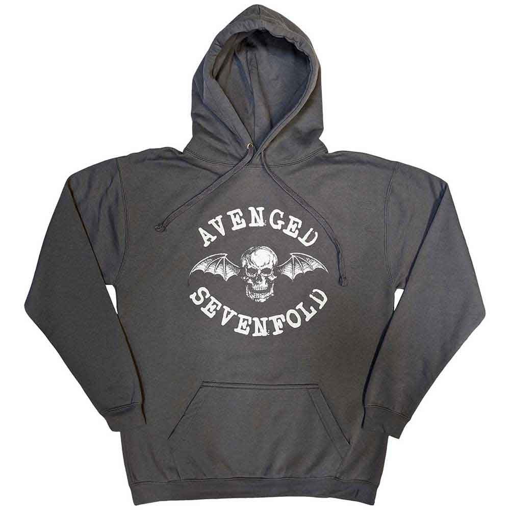 Avenged Sevenfold Unisex Pullover Hoodie Logo (Charcoal Grey) by Rock Off Trade