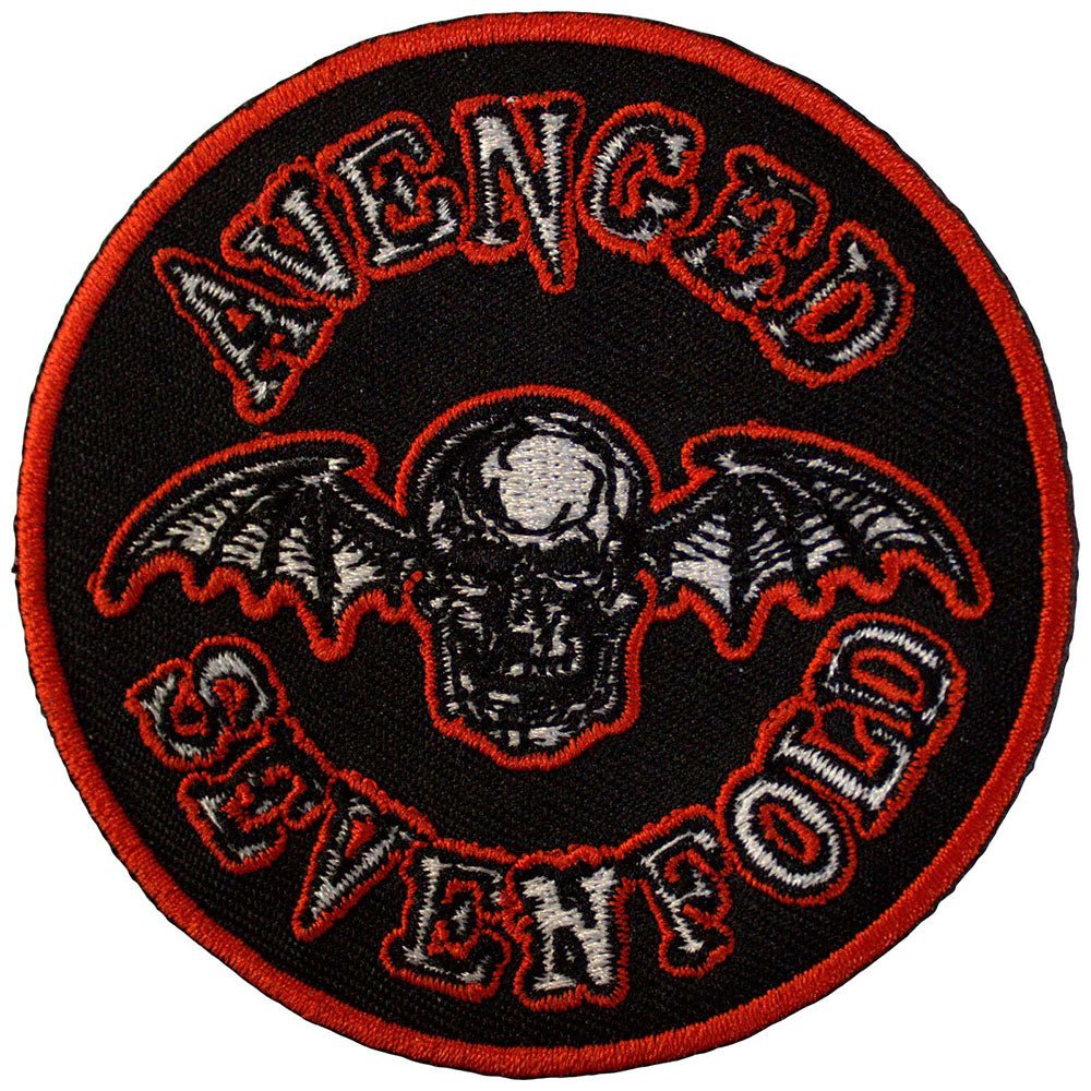 Avenged Sevenfold Woven Patch Deathbat Orange Border (Standard) by Rock Off Trade
