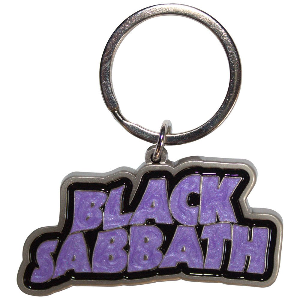 Black Sabbath Keychain: Wavy Logo Bordered by Rock Off Trade