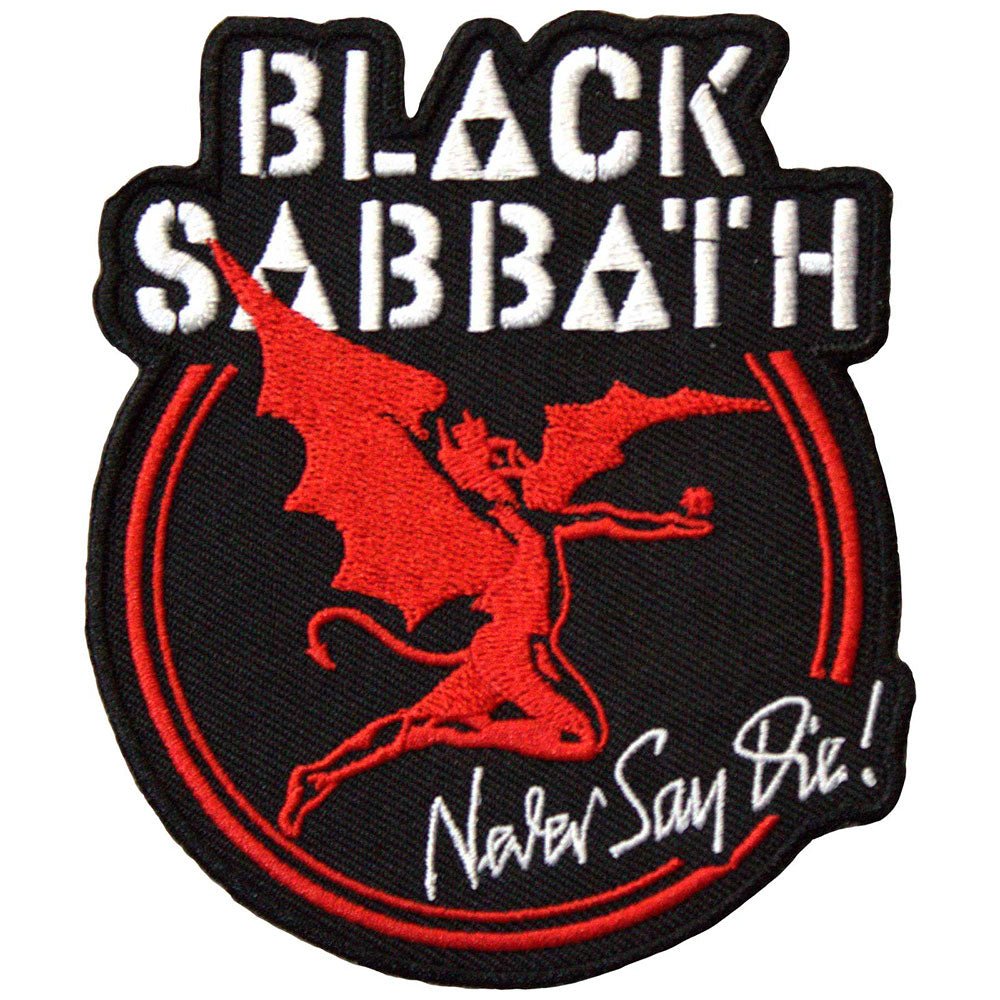 Black Sabbath Woven Patch Archangel Never Say Die (Standard) by Rock Off Trade