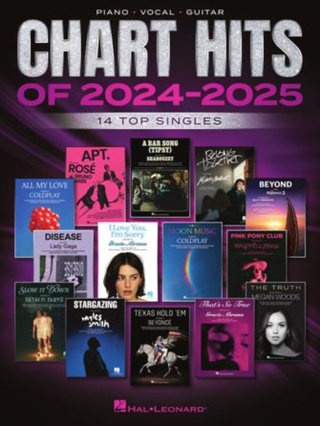 Chart Hits of 2024 - 2025 14 Top Singles Piano/Vocal/Guitar Songbook Softcover by Hal Leonard
