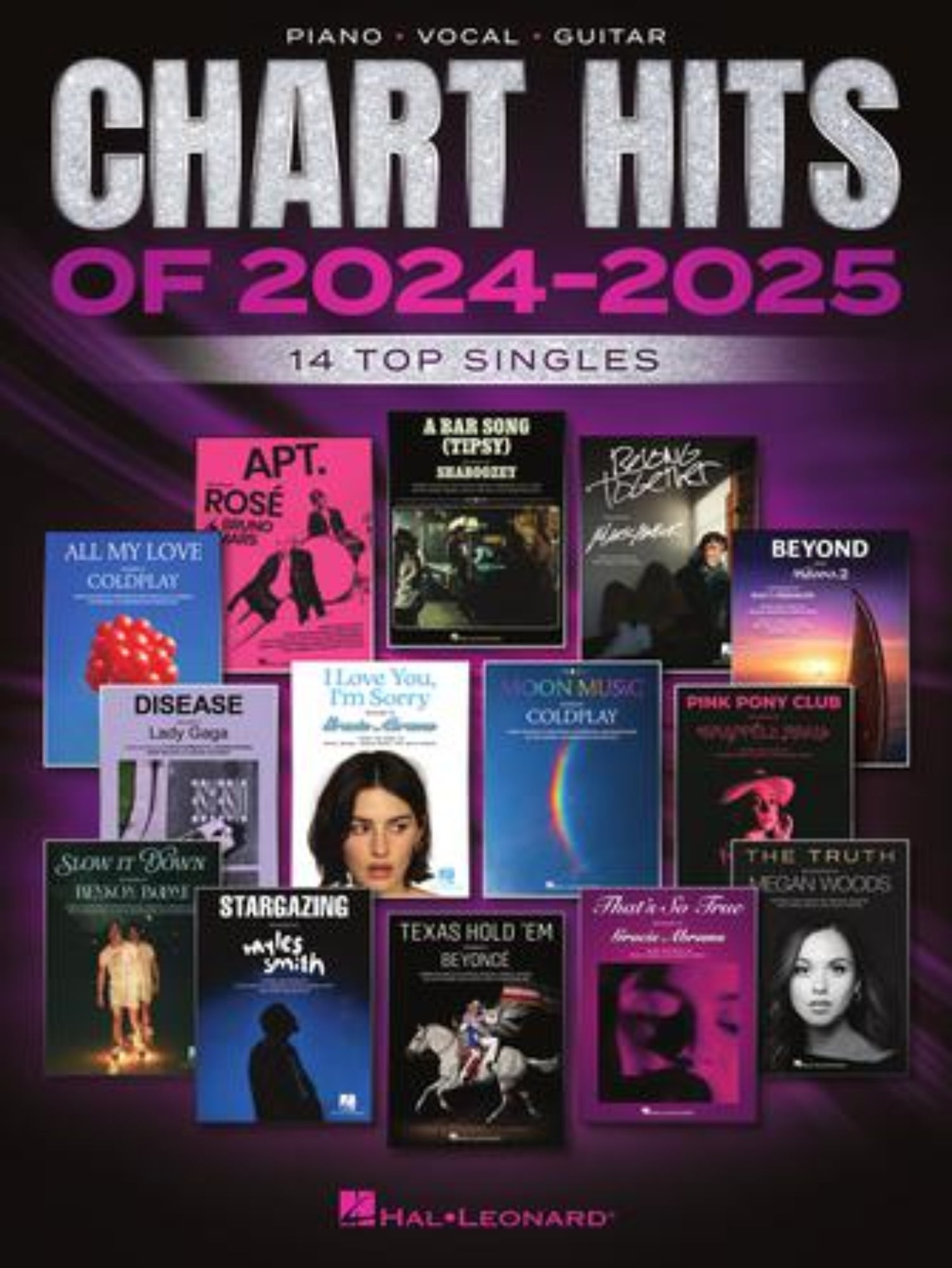 Chart Hits of 2024 - 2025 14 Top Singles Piano/Vocal/Guitar Songbook Softcover by Hal Leonard