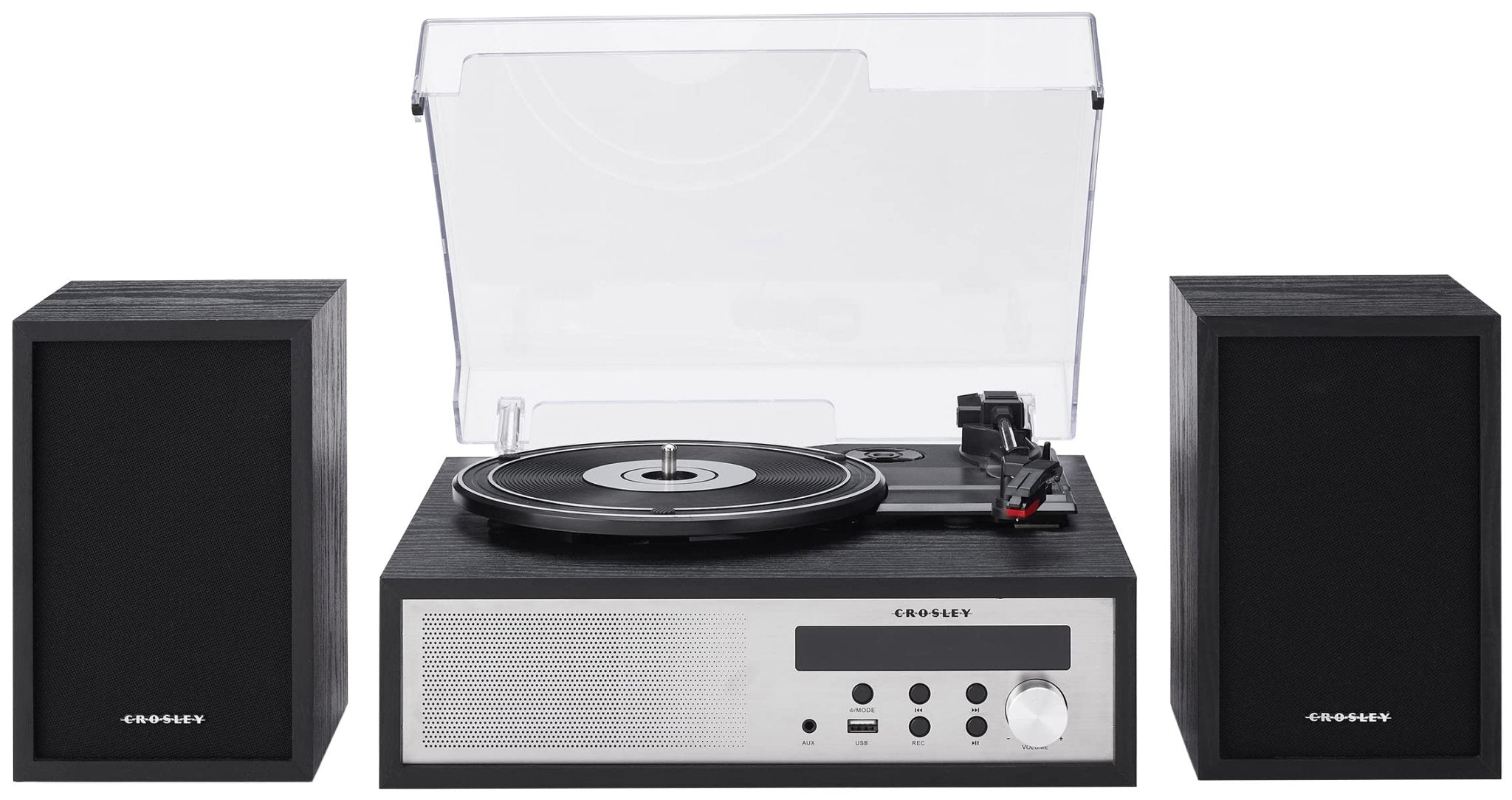 Crosley Sloane Record Player With Speakers - Black by Deer Park Dist.