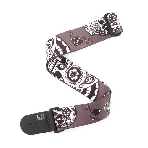 D'addario Guitar Strap 2" Sugar Skulls - Black by D'Addario Canada