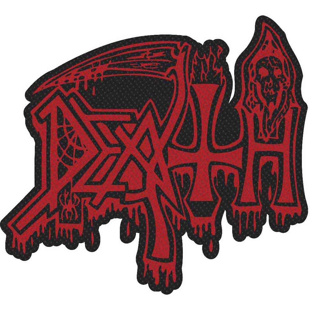 Death Woven Patch: Logo Cut Out (Standard) by Rock Off Trade