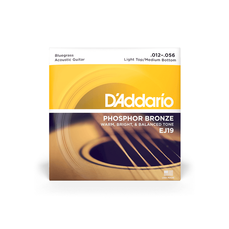 D'Addario Phosphor Bronze Bluegrass Set, Light Top/Medium Bottom 12-56