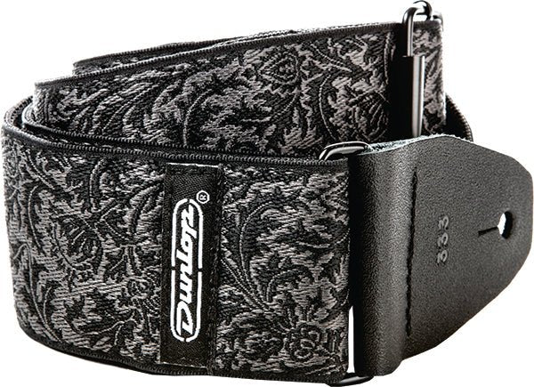 Dunlop Jacquard Black Thistle Strap by Coast Music