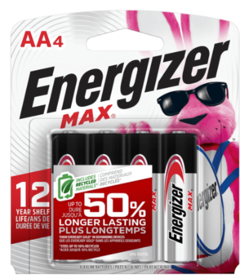 Energizer MAX AA Batteries (4 Pack), Double AA Alkaline Batteries by Faders Music Inc.