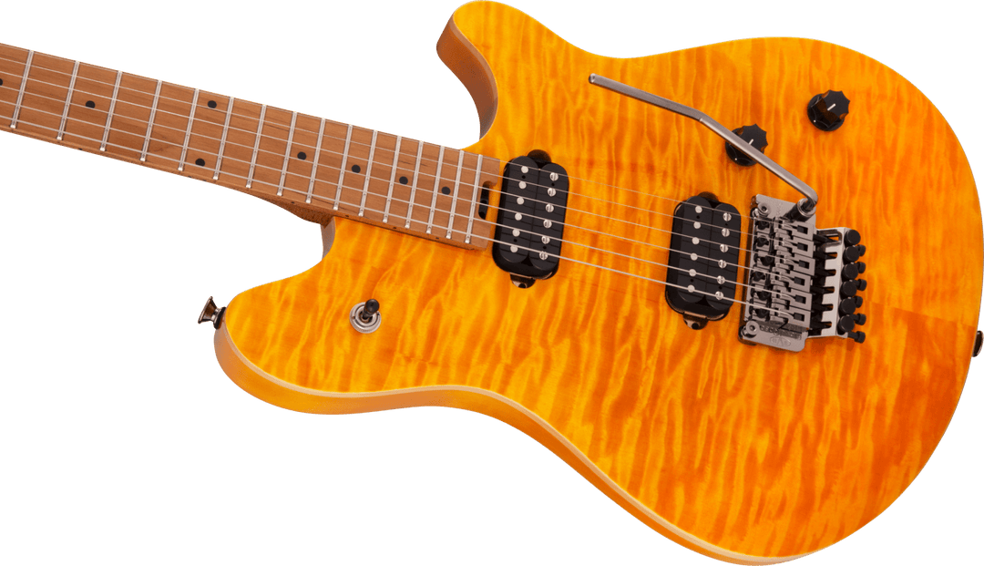 EVH Wolfgang® WG Standard QM, Baked Maple Fingerboard, Transparent Amber by FMIC