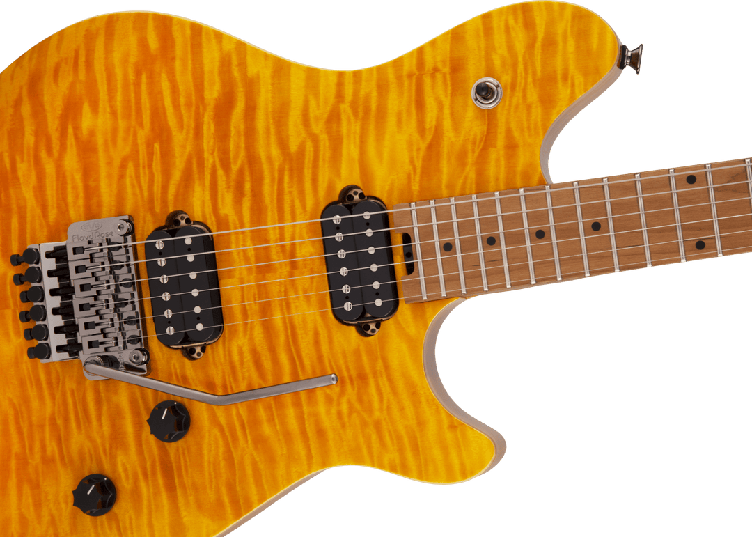 EVH Wolfgang® WG Standard QM, Baked Maple Fingerboard, Transparent Amber by FMIC