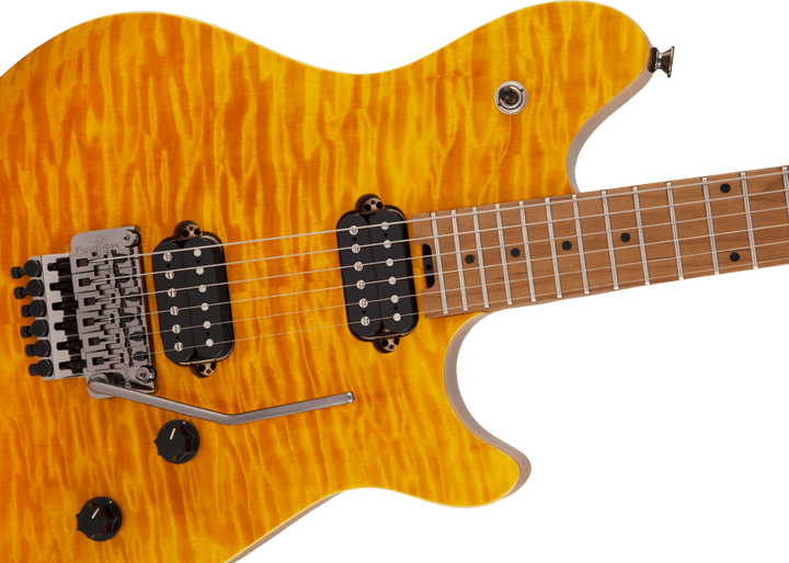 EVH Wolfgang® WG Standard QM, Baked Maple Fingerboard, Transparent Amber by FMIC