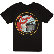 Fender® 1946 Guitars & Amplifiers T-Shirt, Vintage Black XL by FMIC
