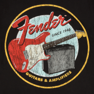 Fender® 1946 Guitars & Amplifiers T-Shirt, Vintage Black XL by FMIC