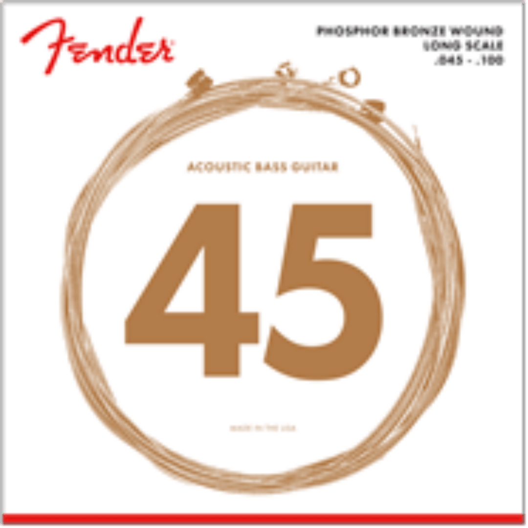 Fender 8060 Acoustic Bass Strings, Phosphor Bronze, Long Scale, .45 - .100 Gauges, (4) by FMIC