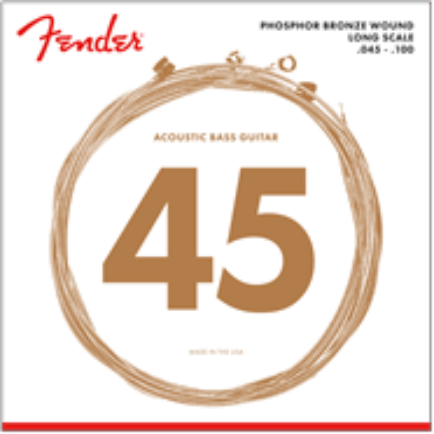 Fender 8060 Acoustic Bass Strings, Phosphor Bronze, Long Scale, .45 - .100 Gauges, (4) by FMIC