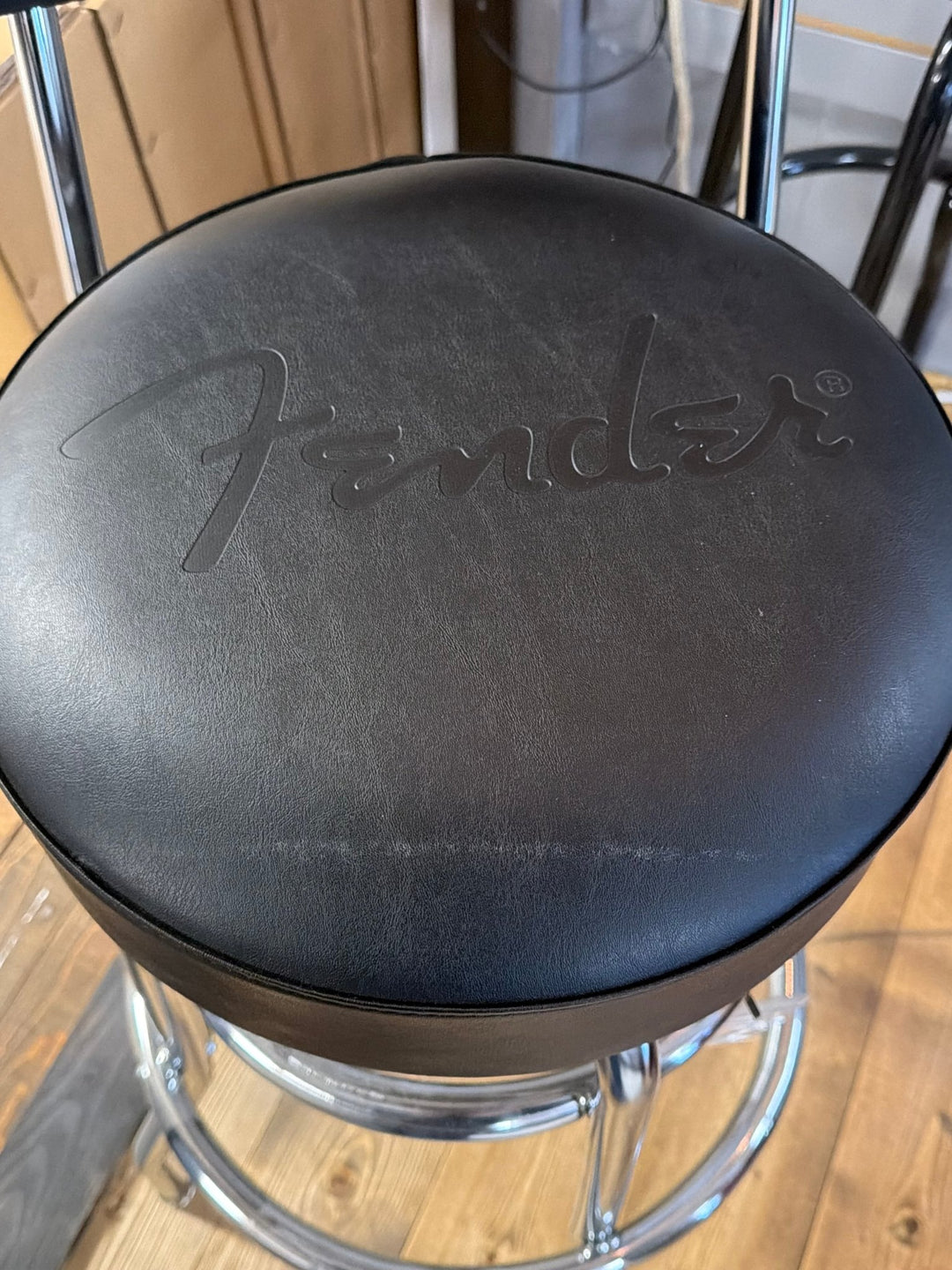 Fender Blackout Backrest Barstool w/ Embossed Logo, 30" (Floor Demo) by Fender