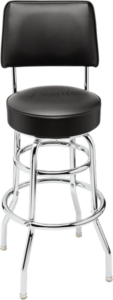 Fender Blackout Backrest Barstool w/ Embossed Logo, 30" by FMIC