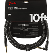 Fender Deluxe Series Instrument Cable, Straight/Angle, 10', Black Tweed by FMIC