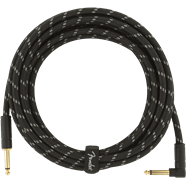 Fender Deluxe Series Instrument Cable, Straight/Angle, 15' Black Tweed by FMIC