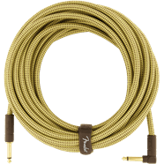Fender Deluxe Series Instrument Cable, Straight/Angle, 25', Tweed by FMIC