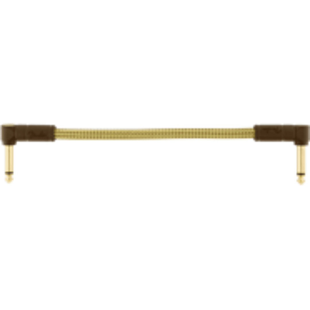 Fender Deluxe Series Patch Cables Angle/Angle, 6", Tweed by FMIC