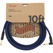 Fender Festival Instrument Cable, Straight/Angle, 10', Pure Hemp, Blue Dream by FMIC