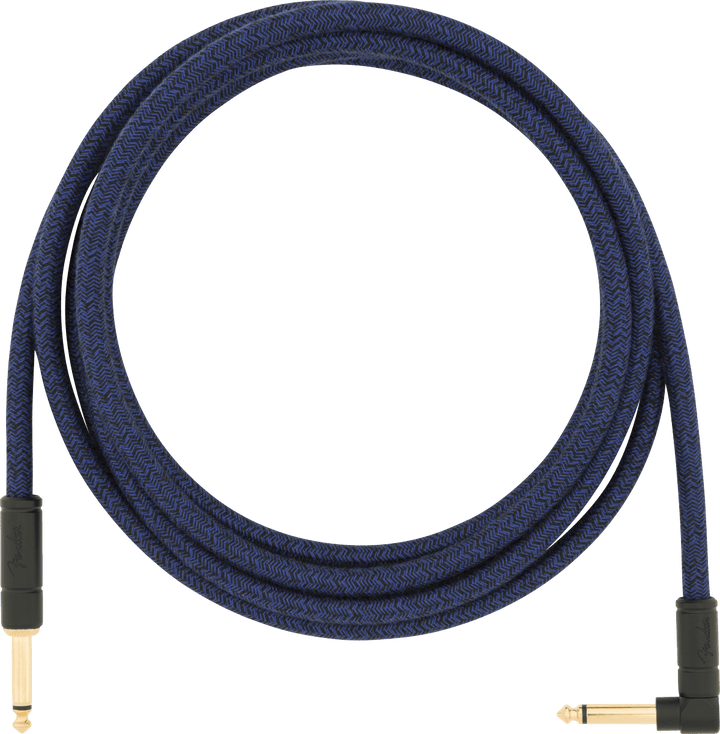 Fender Festival Instrument Cable, Straight/Angle, 10', Pure Hemp, Blue Dream by FMIC