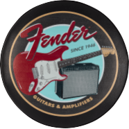Fender® Guitars & Amps Pick Pouch Barstool, Black/Black, 30" by FMIC
