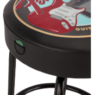 Fender® Guitars & Amps Pick Pouch Barstool, Black/Black, 30" by FMIC