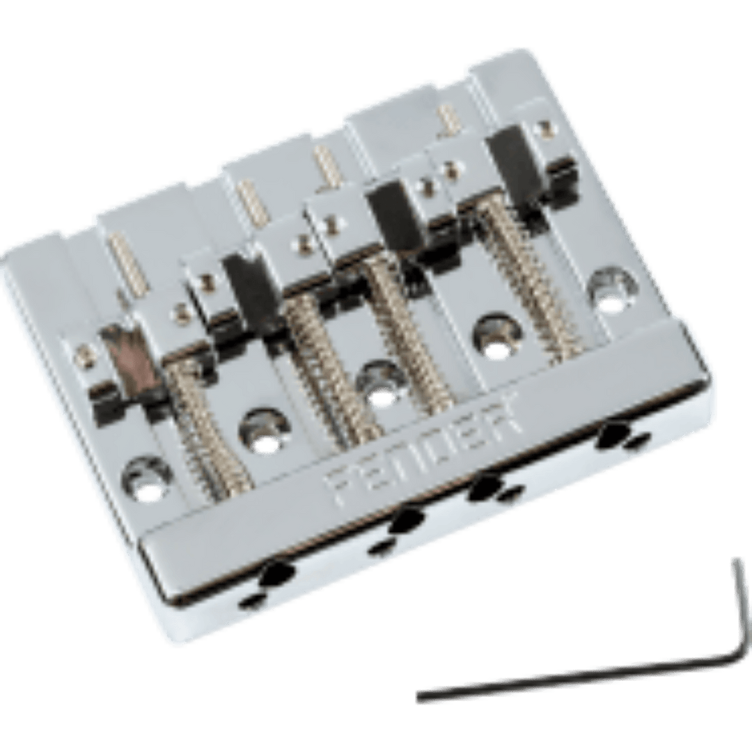 Fender® HiMass™ 4 - String Bass Bridge Assembly With Brass Saddles, Chrome by FMIC