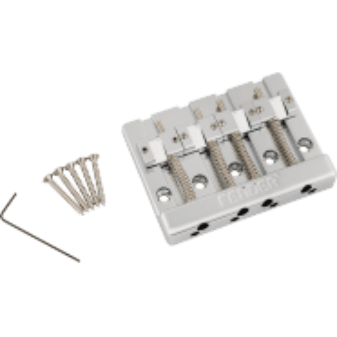 Fender® HiMass™ 4 - String Bass Bridge Assembly With Brass Saddles, Chrome by FMIC