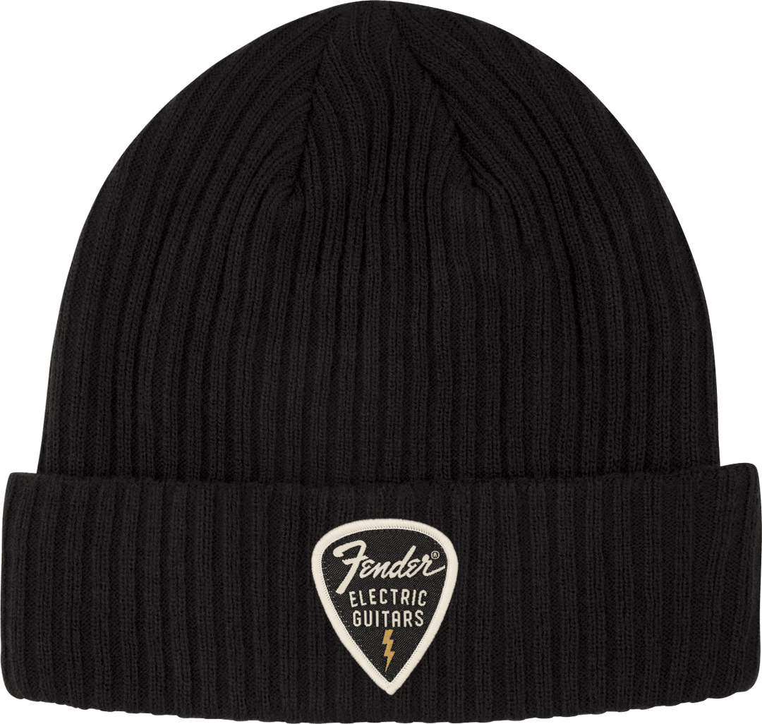 Fender Pick Patch Ribbed Beanie, Black by FMIC