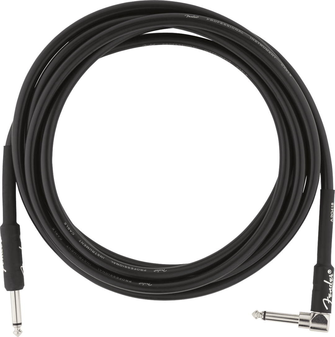 Fender Professional Series Instrument Cable, Straight/Angle, Black by FMIC
