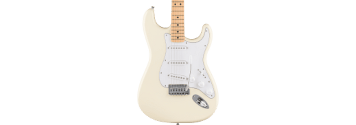 Fender Standard Stratocaster®, Maple Fingerboard, White Pickguard, Olympic White by FMIC