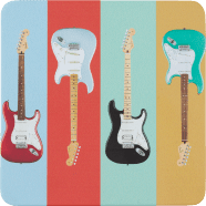 Fender® Stratocaster™ Modern Design Coaster Set by FMIC