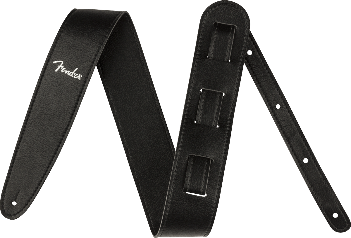 Fender Vegan Leather Strap, Black, 2.5", Microfiber by FMIC