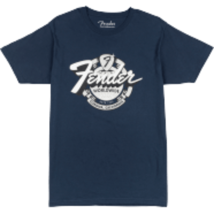 Fender® World Wide Tee, Vintage Navy, M by FMIC