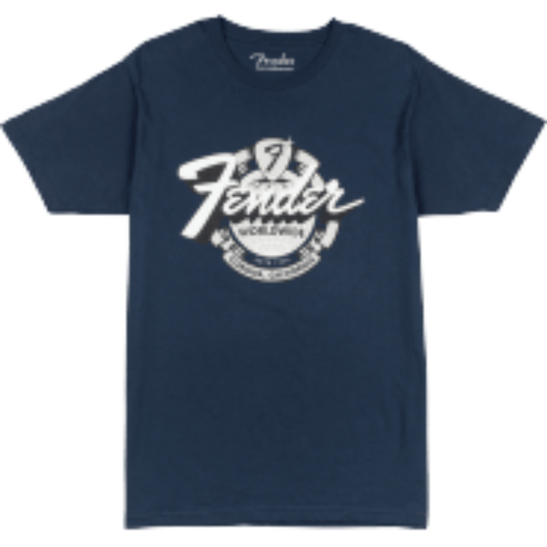 Fender® World Wide Tee, Vintage Navy, XL by FMIC