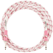 Fender® x Hello Kitty® White/Pink Woven Cable, 10' by FMIC