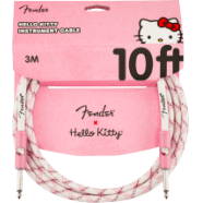 Fender® x Hello Kitty® White/Pink Woven Cable, 10' by FMIC