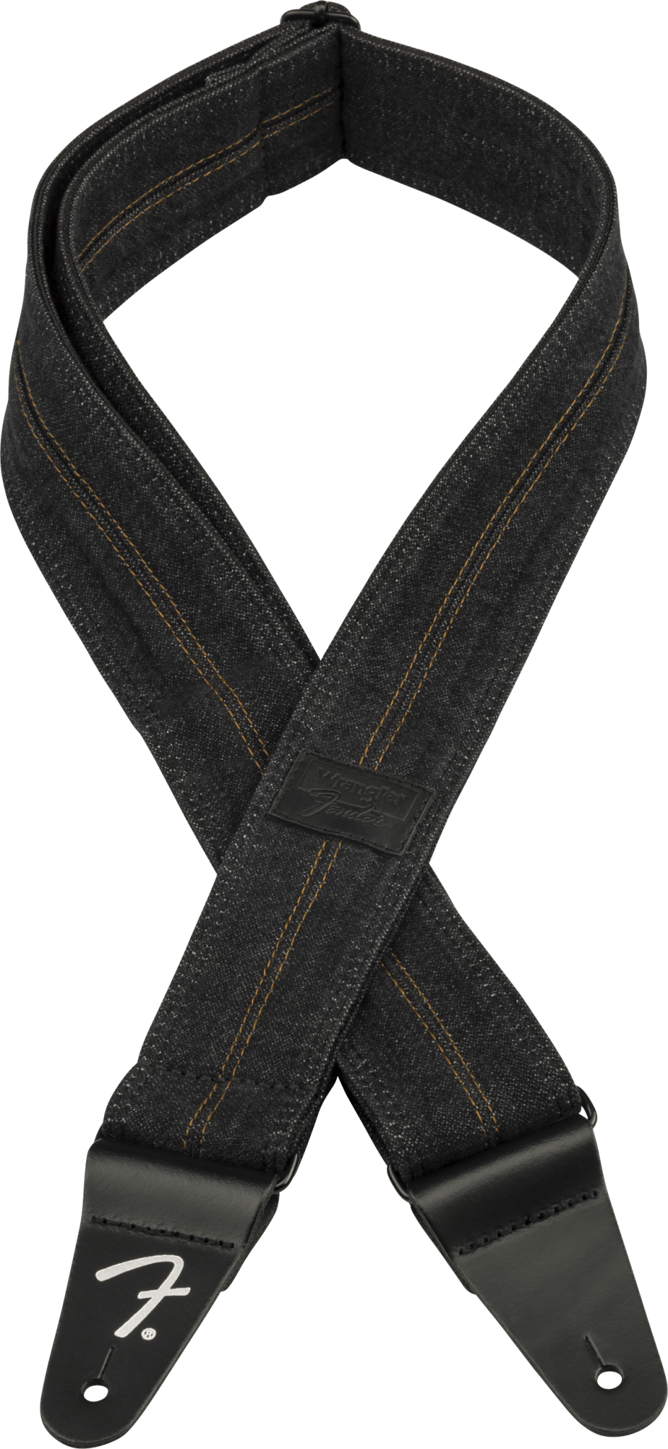 Fender® x Wrangler® Denim Strap, Washed Black Stitch by FMIC