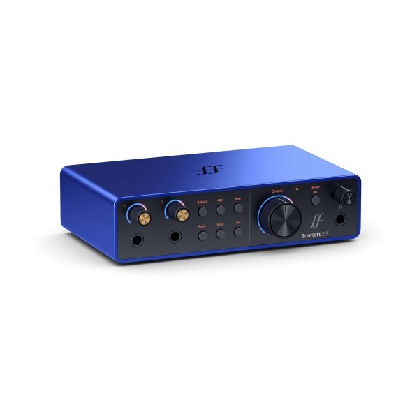 Focusrite Anniversary Edition Scarlett 2i2 4th Gen USB Audio Interface, ISA Blue by Erikson Audio