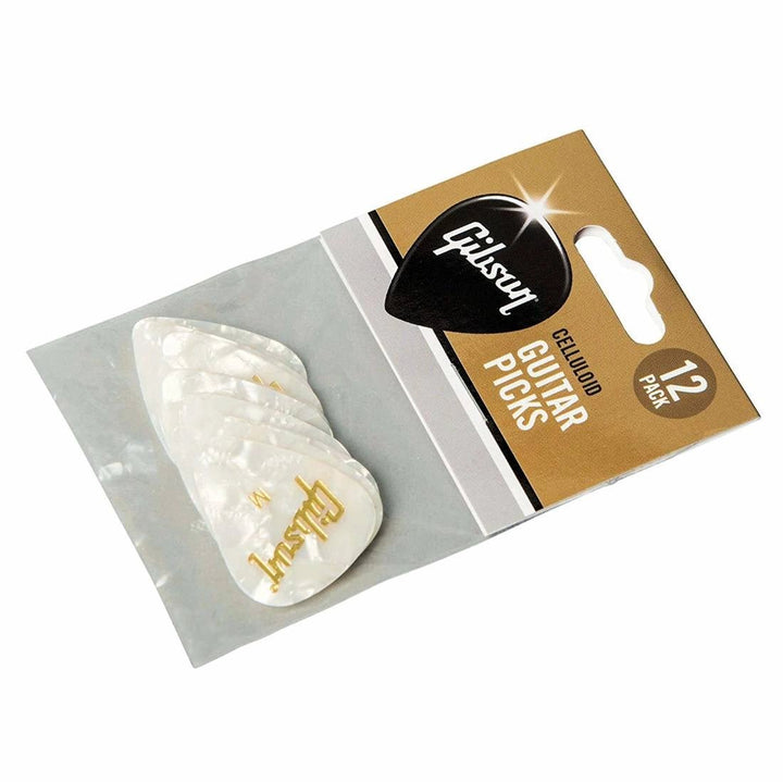 Gibson White Pearloid Pick 12 - Pack by Gibson