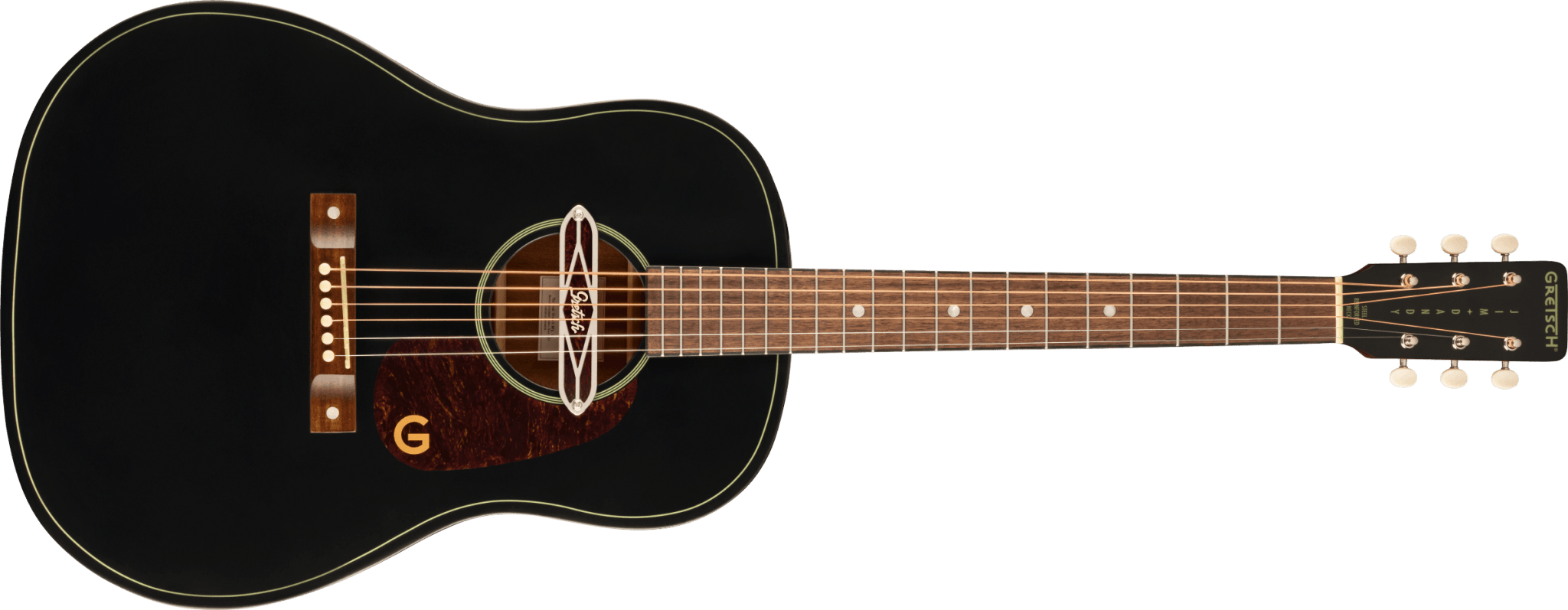 Gretsch Deltoluxe Dreadnought, Walnut Fingerboard, Tortoiseshell Pickguard, Black Top by FMIC