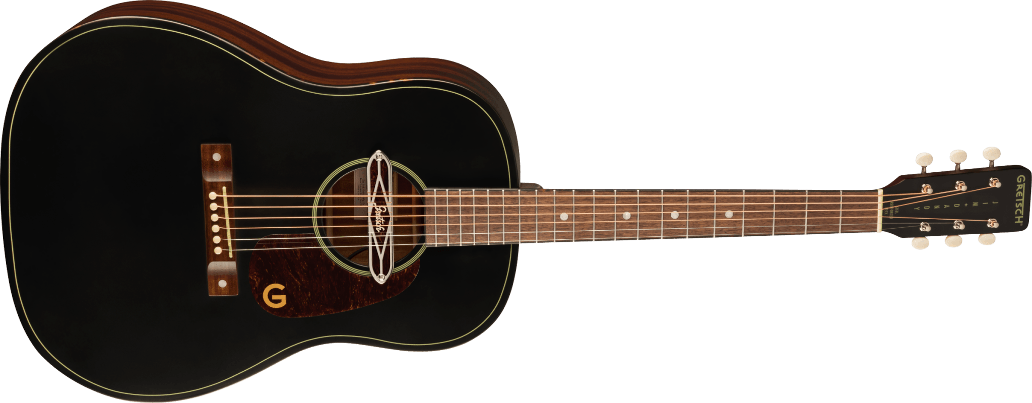Gretsch Deltoluxe Dreadnought, Walnut Fingerboard, Tortoiseshell Pickguard, Black Top by FMIC
