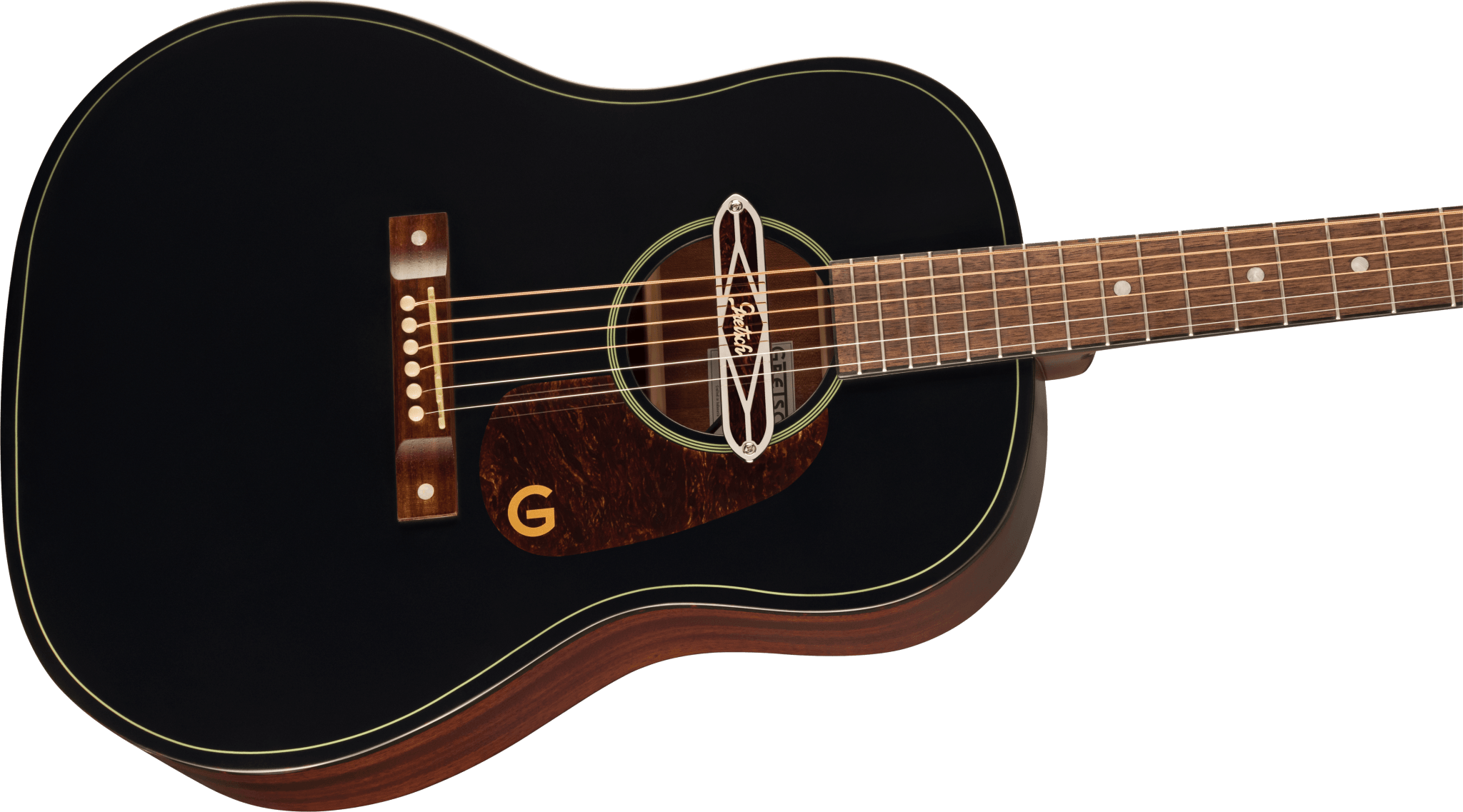 Gretsch Deltoluxe Dreadnought, Walnut Fingerboard, Tortoiseshell Pickguard, Black Top by FMIC