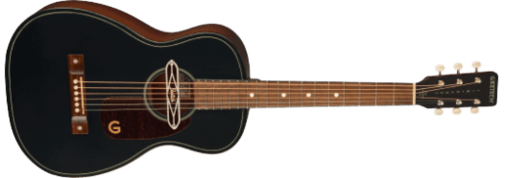 Gretsch Deltoluxe Parlor, Walnut Fingerboard, Tortoiseshell Pickguard, Black Top by FMIC