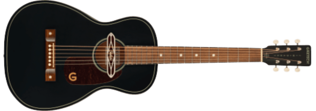 Gretsch Deltoluxe Parlor, Walnut Fingerboard, Tortoiseshell Pickguard, Black Top by FMIC