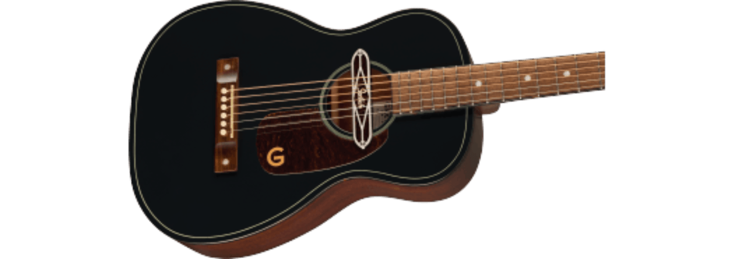 Gretsch Deltoluxe Parlor, Walnut Fingerboard, Tortoiseshell Pickguard, Black Top by FMIC